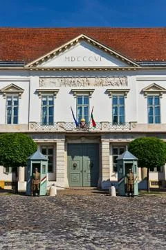 Sandor Palace entrance in Budapest Hungary Stock Photos