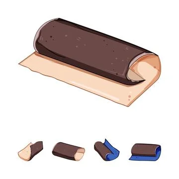 Sandpaper roll with brown abrasive surface peeling Stock Illustration