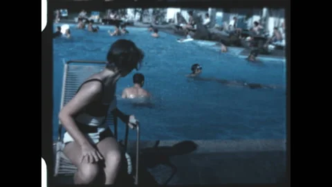 Sands Pool Fun 1962 Stock Footage 148150420