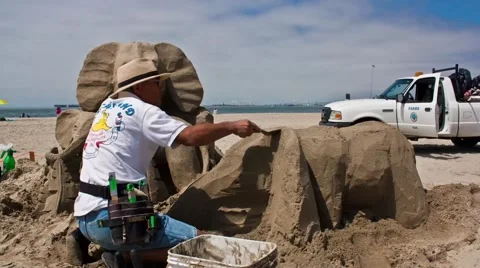 Sandsculpting Timelapse Video stock 65053134