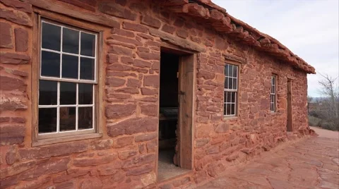 Sandstone Cabin at Pipe Spring National Monument 스톡 동영상 60928610