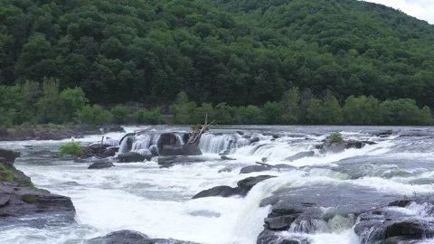 Sandstone Falls Fly Over 스톡 동영상 155450474