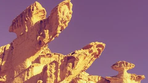 Sandstone formations Bolnuevo, Spain Stock Photos