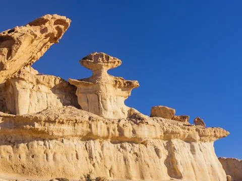 Sandstone formations Bolnuevo, Spain Stock Photos
