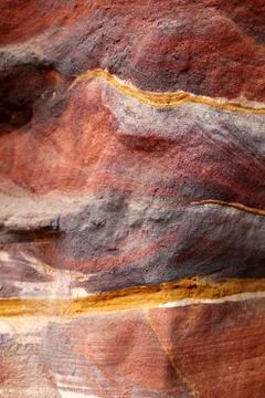 Sandstone gorge abstract pattern formation, Rose City cave, Siq, Stock Photos