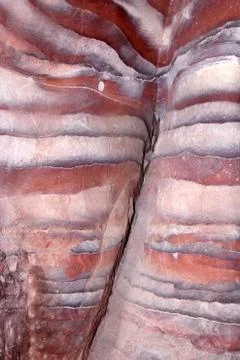Sandstone gorge abstract pattern formation, Rose City cave, Siq, Stock Photos