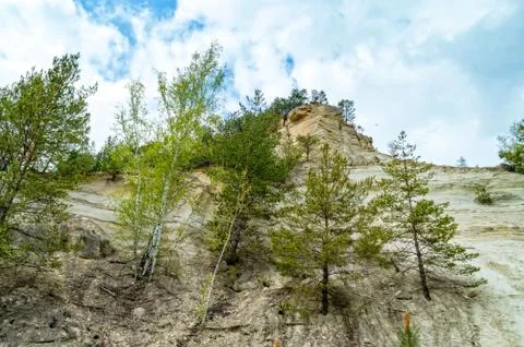 Sandstone mountain from the bottom Stock Photos