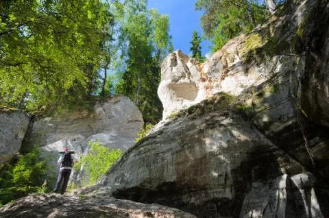 Sandstone outcrops. Stock Photos