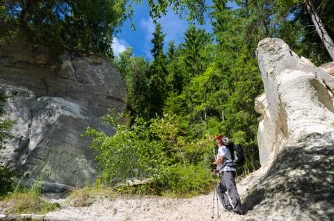 Sandstone outcrops. Stock Photos