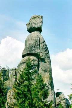 Sandstone rock monuments Stock Photos