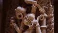 Sandstone sculptures of a Jain temple, India HD Footage