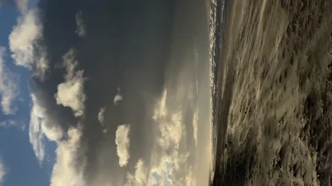 Sandstorm and dark clouds on Baltic sea in winter. Vertical orientation Stock Footage 167273969
