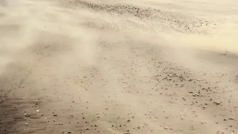 Sandstorm on the beach Stock Footage 84327527
