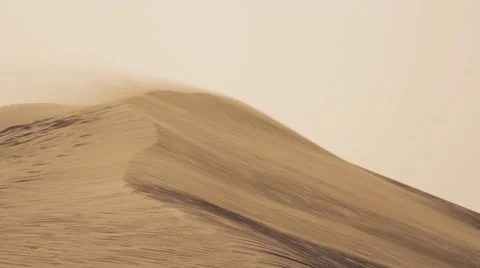 Sandstorm coming on Sand Dunes in the Desert Stock Footage