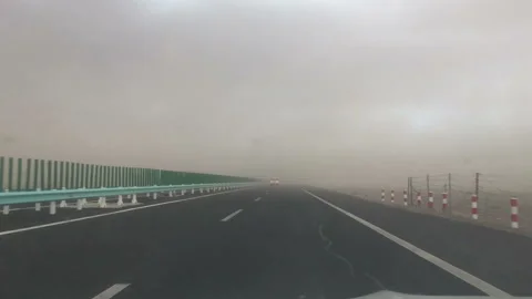Sandstorm road Stock Footage