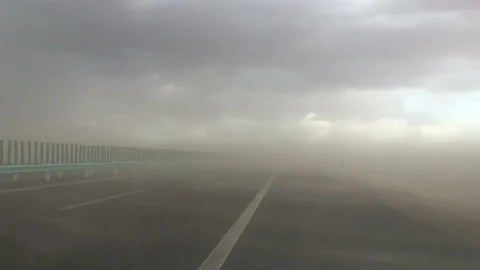 Sandstorm road Stock Footage