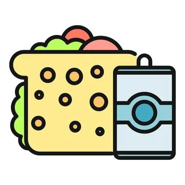 Sandwich and beverage icon representing fast food lunch Stock Illustration