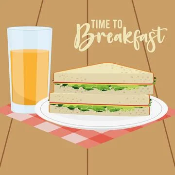 Sandwich and juice combo. Vector Stock Illustration