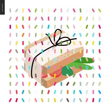 Sandwich and a pattern Illustration