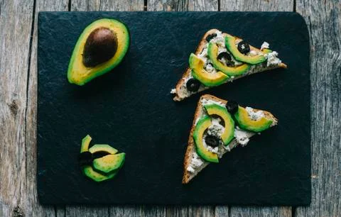 Sandwich With Avocado Stock Photos