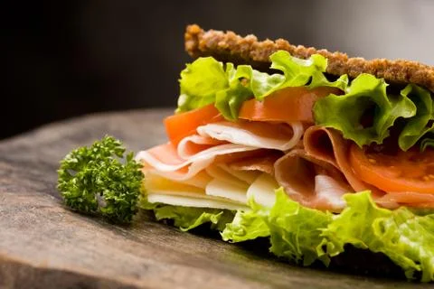 Sandwich with bacon Stock Photos