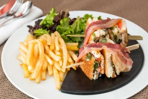 Sandwich with bacon Stock Photos