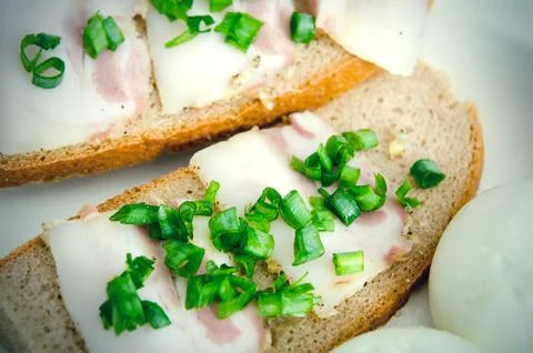 Sandwich with bacon Stock Photos