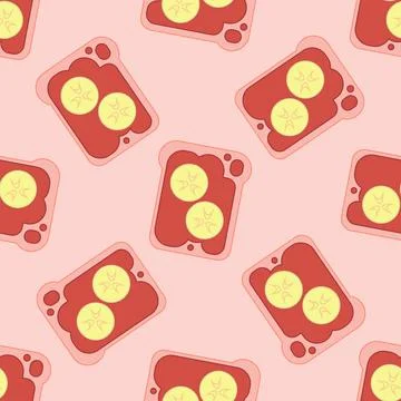Sandwich with banana Stock Illustration