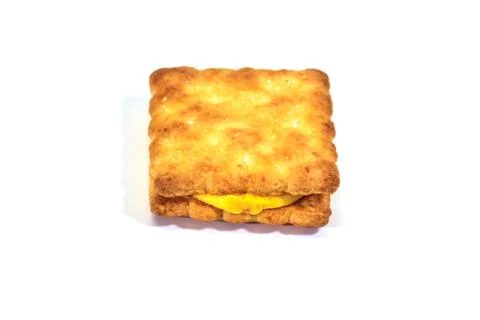 Sandwich biscuits on white background Stock Photos