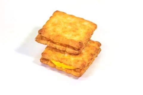 Sandwich biscuits on white background Stock Photos