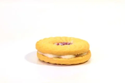 Sandwich biscuits on white background 스톡 사진