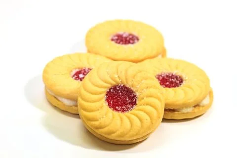Sandwich biscuits on white background 스톡 사진
