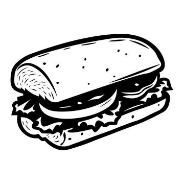Sandwich black vector icon on white background Stock Illustration