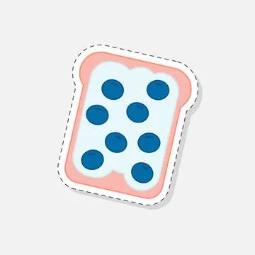 Sandwich with blueberry Stock Illustration