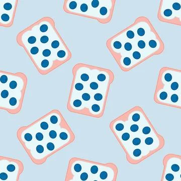 Sandwich with blueberry pattern Stock Illustration