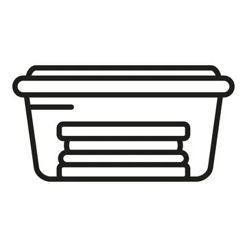 Sandwich box icon outline vector. School food イラスト素材