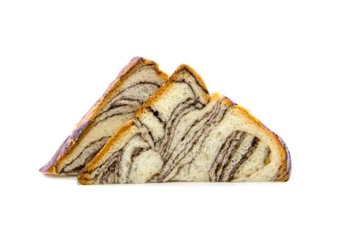 Sandwich bread with chocolate pattern Stock Photos