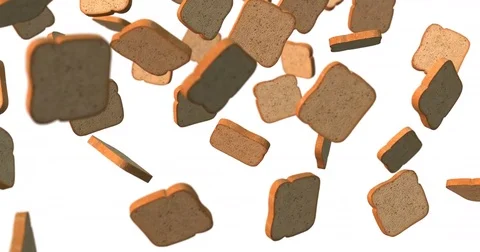 Sandwich bread falling Stock Footage 82191410