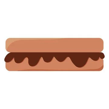 Sandwich bread nut paste chocolate day icon Stock Illustration