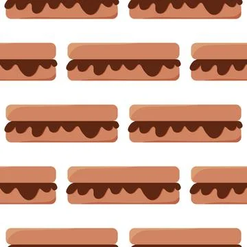 Sandwich bread nut paste chocolate day pattern 스톡 일러스트