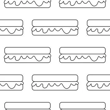 Sandwich bread nut paste chocolate day pattern Stock Illustration