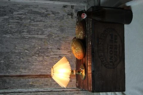 Sandwich Bread set old style with old lamp 写真素材