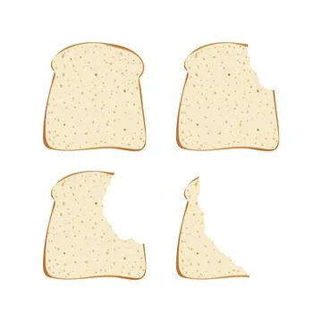Sandwich bread slices pieces set. Stock Illustration