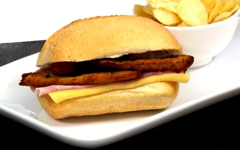 Sandwich with breaded meat Stock Photos