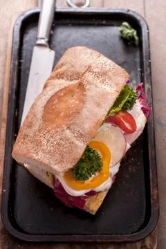 Sandwich for breakfast Stock Photos