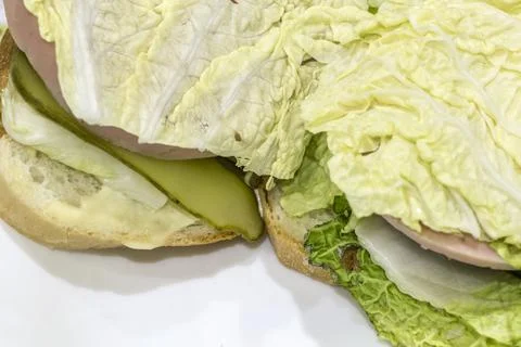 Sandwich with cabbage Stock Photos