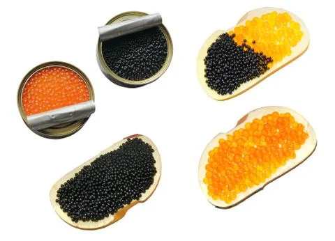Sandwich with caviar Stock Photos