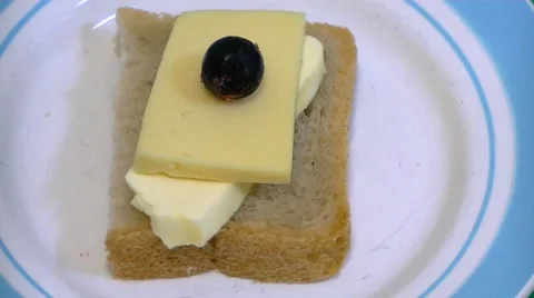  	Sandwich with cheese and olive Stock Footage 59745271