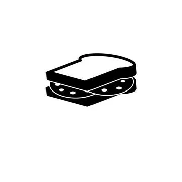 Sandwich with Cheese and Sausage Solid Flat Vector Icon Isolated on White Bac Stock Illustration