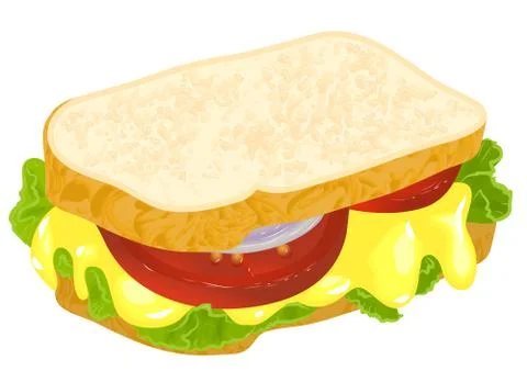 Sandwich with cheese Stock Illustration